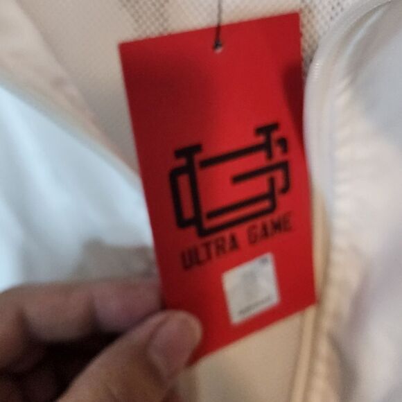 Men's Ultra Game Chicago Bulls White Jacket with Red and Black Stripes, Size XXL - Picture 3 of 5